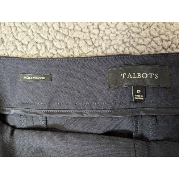 Talbots Hollywood Dark Navy Stretch Dress Pants Trousers Straight Leg 12 - Picture 4 of 9